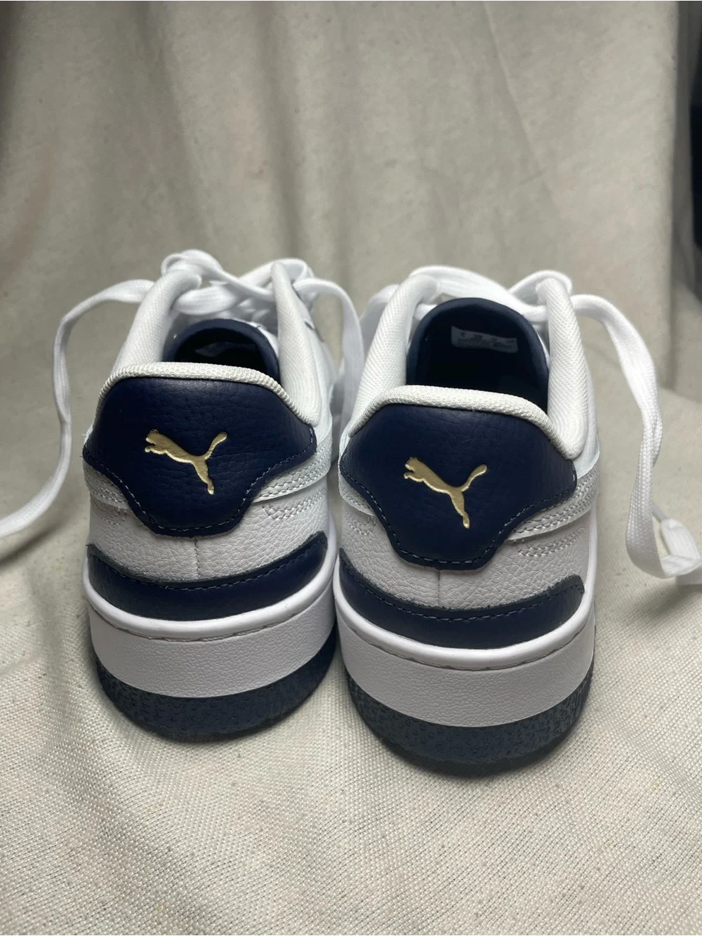 Puma Men’s White Sneakers with Navy Accents